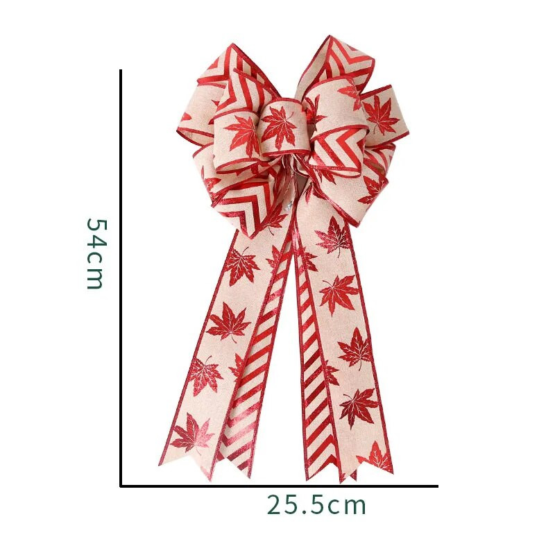 54x25cm fundă mare de Crăciun pentru brad de Crăciun funde de panglică cu fundă de pânză Decor de Crăciun Anul Nou Noel Natal Ornamente de Crăciun
