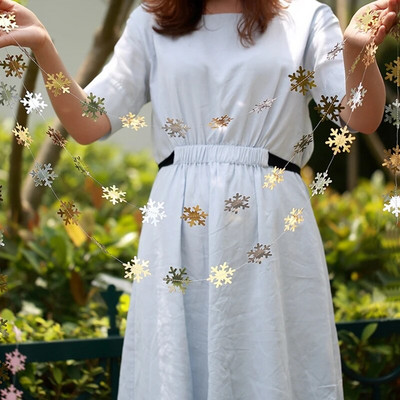 1gab Mākslīgā sniegpārsliņu papīra vītnes DIY sienas griestiem piekarināms reklāmkarogs ziemas saldētavas ballītes dekors Ziemassvētku rotājumi