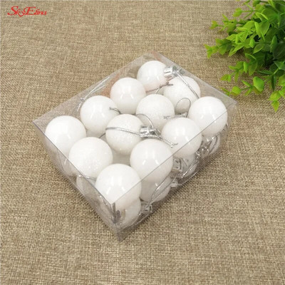 Mūsdienīgas 24gab 3cm Ziemassvētku balles plastmasas amatniecības putas Bauble Piekārtas Ziemassvētku eglītes dekors Kāzu mājas Ziemassvētku dekorēšanas piederumi 6ZHH181