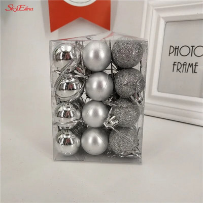 Mūsdienīgas 24gab 3cm Ziemassvētku balles plastmasas amatniecības putas Bauble Piekārtas Ziemassvētku eglītes dekors Kāzu mājas Ziemassvētku dekorēšanas piederumi 6ZHH181