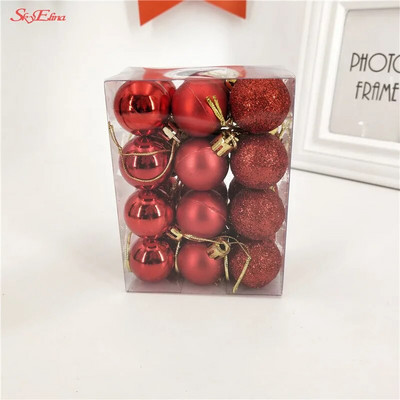 Mūsdienīgas 24gab 3cm Ziemassvētku balles plastmasas amatniecības putas Bauble Piekārtas Ziemassvētku eglītes dekors Kāzu mājas Ziemassvētku dekorēšanas piederumi 6ZHH181