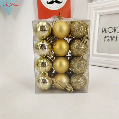 Mūsdienīgas 24gab 3cm Ziemassvētku balles plastmasas amatniecības putas Bauble Piekārtas Ziemassvētku eglītes dekors Kāzu mājas Ziemassvētku dekorēšanas piederumi 6ZHH181