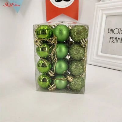 Mūsdienīgas 24gab 3cm Ziemassvētku balles plastmasas amatniecības putas Bauble Piekārtas Ziemassvētku eglītes dekors Kāzu mājas Ziemassvētku dekorēšanas piederumi 6ZHH181
