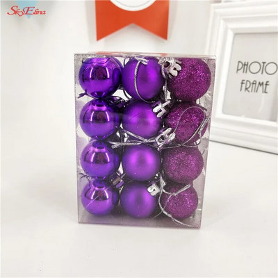 Mūsdienīgas 24gab 3cm Ziemassvētku balles plastmasas amatniecības putas Bauble Piekārtas Ziemassvētku eglītes dekors Kāzu mājas Ziemassvētku dekorēšanas piederumi 6ZHH181