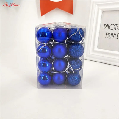 Mūsdienīgas 24gab 3cm Ziemassvētku balles plastmasas amatniecības putas Bauble Piekārtas Ziemassvētku eglītes dekors Kāzu mājas Ziemassvētku dekorēšanas piederumi 6ZHH181