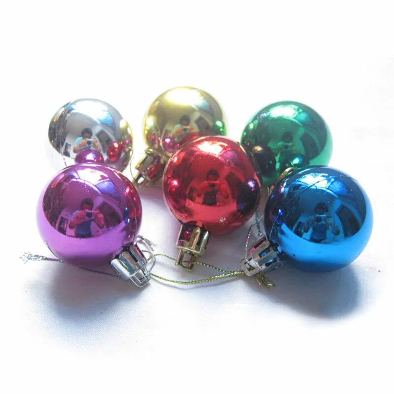 Mūsdienīgas 24gab 3cm Ziemassvētku balles plastmasas amatniecības putas Bauble Piekārtas Ziemassvētku eglītes dekors Kāzu mājas Ziemassvētku dekorēšanas piederumi 6ZHH181