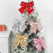 Božićni ukrasi 2023. Šljokice Mašna Svjetlucava Diy leptir mašna Dodaci za dekoraciju božićnog drvca Božićni darovi Nova godina 25CM