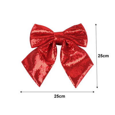 Božićni ukrasi 2023. Šljokice Mašna Svjetlucava Diy leptir mašna Dodaci za dekoraciju božićnog drvca Božićni darovi Nova godina 25CM