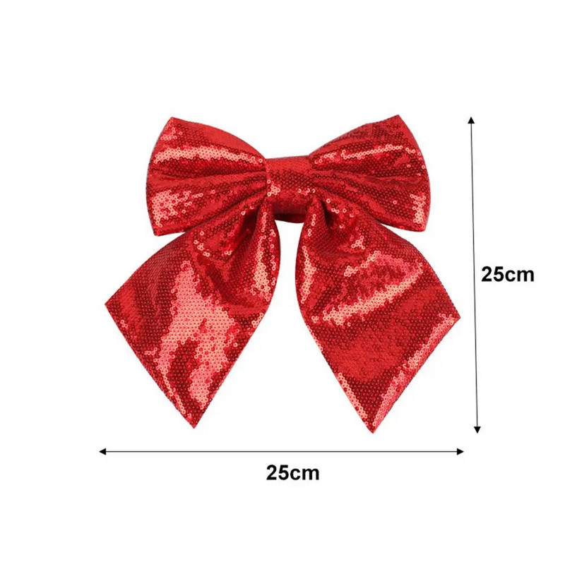 Božićni ukrasi 2023. Šljokice Mašna Svjetlucava Diy leptir mašna Dodaci za dekoraciju božićnog drvca Božićni darovi Nova godina 25CM