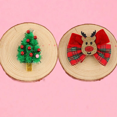 2 božićna svjetlucava mašna crtani los Božićno drvce blagdanski darovi Slatka božićna ukosnica dodaci za kosu