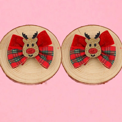 2 božićna svjetlucava mašna crtani los Božićno drvce blagdanski darovi Slatka božićna ukosnica dodaci za kosu