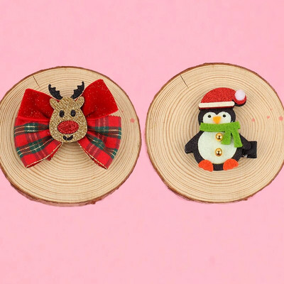 2 božićna svjetlucava mašna crtani los Božićno drvce blagdanski darovi Slatka božićna ukosnica dodaci za kosu