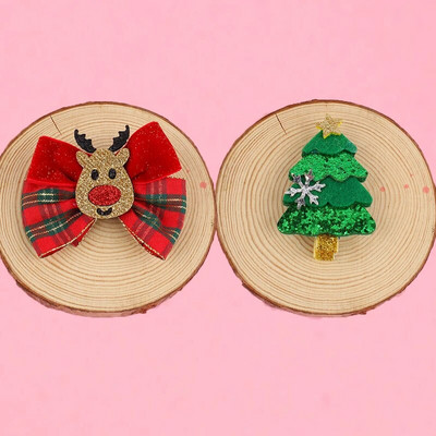 2 božićna svjetlucava mašna crtani los Božićno drvce blagdanski darovi Slatka božićna ukosnica dodaci za kosu