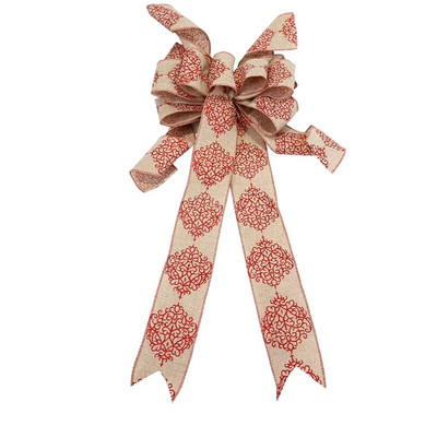 Veliki božićni ukras s mašnom, vintage mašna, vrpca, privjesak, vijenac za božićno drvce, viseći ukrasi za kućnu zabavu