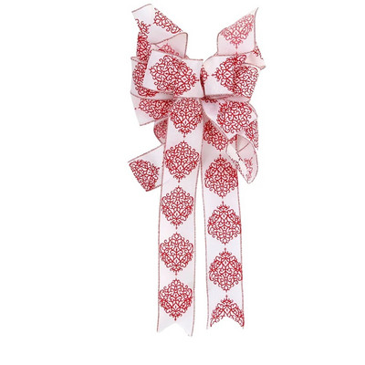 Veliki božićni ukras s mašnom, vintage mašna, vrpca, privjesak, vijenac za božićno drvce, viseći ukrasi za kućnu zabavu