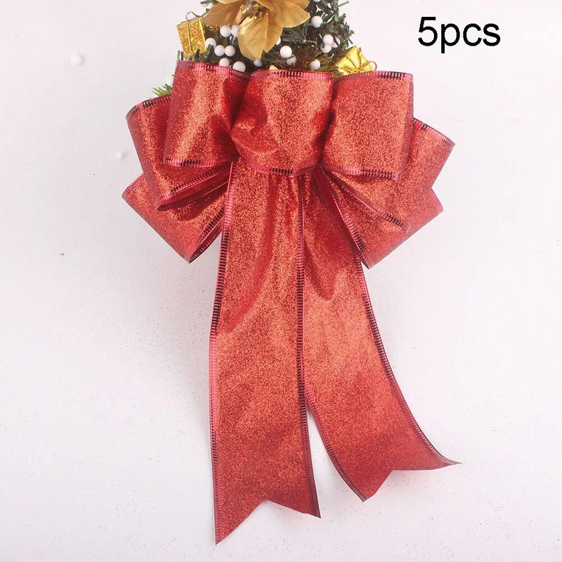 Veliki božićni ukras s mašnom, vintage mašna, vrpca, privjesak, vijenac za božićno drvce, viseći ukrasi za kućnu zabavu