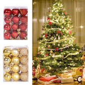 24kom Božićne kuglice Ukrasi za Božićno božićno drvce 3cm Viseća kuglica Mini ukrasi za božićno drvce Više boja