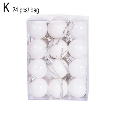 24kom Božićne kuglice Ukrasi za Božićno božićno drvce 3cm Viseća kuglica Mini ukrasi za božićno drvce Više boja