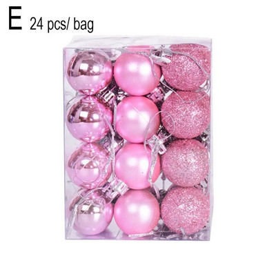 24kom Božićne kuglice Ukrasi za Božićno božićno drvce 3cm Viseća kuglica Mini ukrasi za božićno drvce Više boja