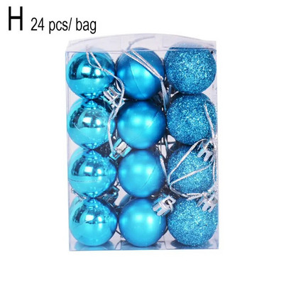 24kom Božićne kuglice Ukrasi za Božićno božićno drvce 3cm Viseća kuglica Mini ukrasi za božićno drvce Više boja