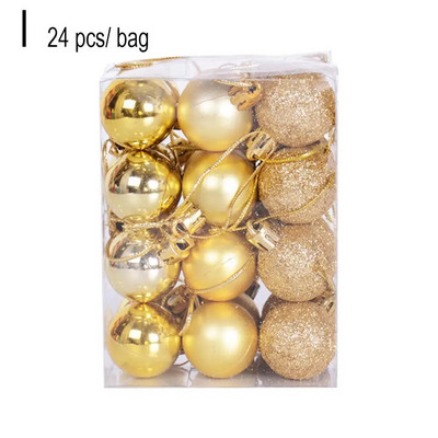 24kom Božićne kuglice Ukrasi za Božićno božićno drvce 3cm Viseća kuglica Mini ukrasi za božićno drvce Više boja