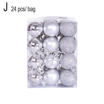 24kom Božićne kuglice Ukrasi za Božićno božićno drvce 3cm Viseća kuglica Mini ukrasi za božićno drvce Više boja