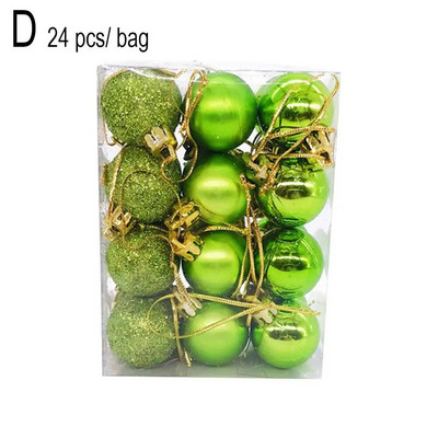 24kom Božićne kuglice Ukrasi za Božićno božićno drvce 3cm Viseća kuglica Mini ukrasi za božićno drvce Više boja