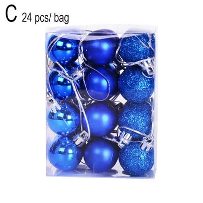 24kom Božićne kuglice Ukrasi za Božićno božićno drvce 3cm Viseća kuglica Mini ukrasi za božićno drvce Više boja