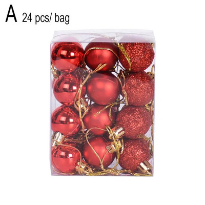 24kom Božićne kuglice Ukrasi za Božićno božićno drvce 3cm Viseća kuglica Mini ukrasi za božićno drvce Više boja