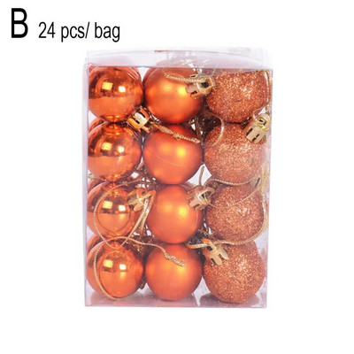24kom Božićne kuglice Ukrasi za Božićno božićno drvce 3cm Viseća kuglica Mini ukrasi za božićno drvce Više boja