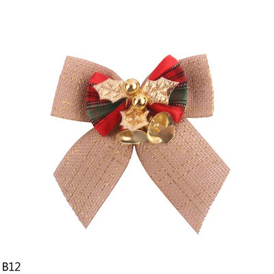 5db 8x8cm karácsonyi csokornyakkendő finom csokorcsomó kis harangokkal barkács masnik kézműves karácsonyfadísz karácsonyi ajándék masni