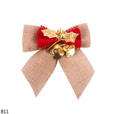 5db 8x8cm karácsonyi csokornyakkendő finom csokorcsomó kis harangokkal barkács masnik kézműves karácsonyfadísz karácsonyi ajándék masni