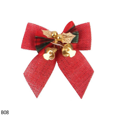 5db 8x8cm karácsonyi csokornyakkendő finom csokorcsomó kis harangokkal barkács masnik kézműves karácsonyfadísz karácsonyi ajándék masni