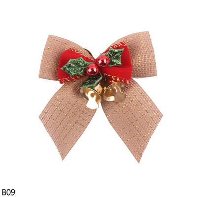 5db 8x8cm karácsonyi csokornyakkendő finom csokorcsomó kis harangokkal barkács masnik kézműves karácsonyfadísz karácsonyi ajándék masni