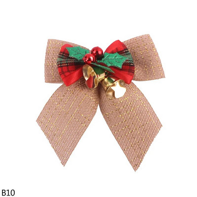 5db 8x8cm karácsonyi csokornyakkendő finom csokorcsomó kis harangokkal barkács masnik kézműves karácsonyfadísz karácsonyi ajándék masni