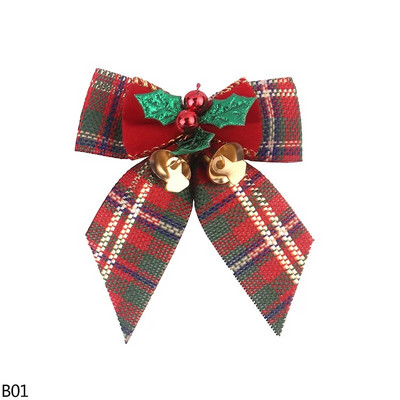 5db 8x8cm karácsonyi csokornyakkendő finom csokorcsomó kis harangokkal barkács masnik kézműves karácsonyfadísz karácsonyi ajándék masni