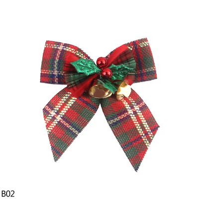 5db 8x8cm karácsonyi csokornyakkendő finom csokorcsomó kis harangokkal barkács masnik kézműves karácsonyfadísz karácsonyi ajándék masni