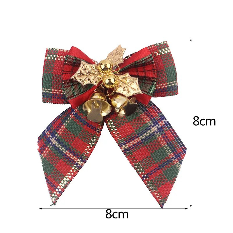 5db 8x8cm karácsonyi csokornyakkendő finom csokorcsomó kis harangokkal barkács masnik kézműves karácsonyfadísz karácsonyi ajándék masni