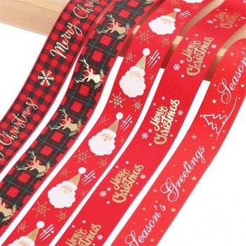 Коледен стил Полиестерна панделка Винтидж жична панделка Коледна щампована лента за коледни декорации и лъкове Занаяти