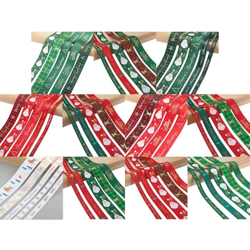 Božićna poliesterska vrpca Vintage žičana vrpca Božićna tiskana vrpca za božićne ukrase i rukotvorine mašne