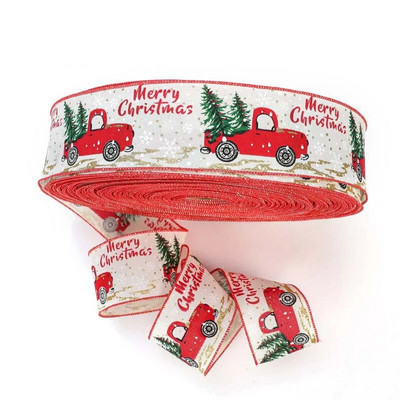 Božićna platnena vrpca 5/6,3*200 cm Djed Božićnjak Poklon kutija Božićna vrpca Žičana božićna jelka Auto Božićni ukrasi Potrepštine za zabavu