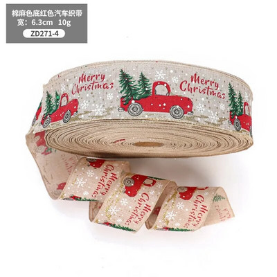 Božićna platnena vrpca 5/6,3*200 cm Djed Božićnjak Poklon kutija Božićna vrpca Žičana božićna jelka Auto Božićni ukrasi Potrepštine za zabavu
