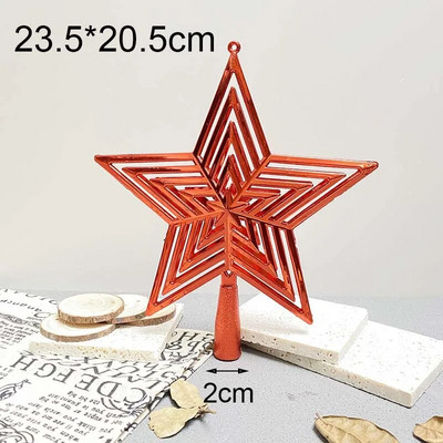 15/20 cm-es karácsonyfa tetejű üreges csillag karácsonyi újévi dekorációhoz Otthoni buli barkácskellékek Pentagram Treetop Ajándék Navidad Natal Noel