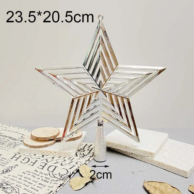 15/20 cm-es karácsonyfa tetejű üreges csillag karácsonyi újévi dekorációhoz Otthoni buli barkácskellékek Pentagram Treetop Ajándék Navidad Natal Noel