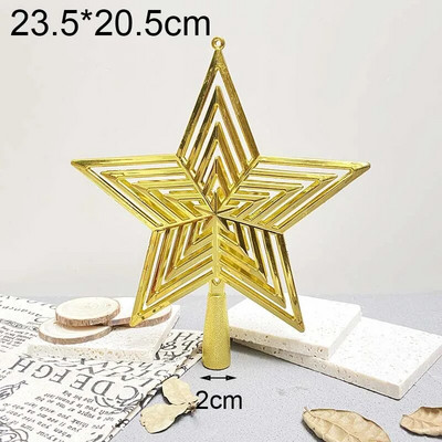 15/20 cm-es karácsonyfa tetejű üreges csillag karácsonyi újévi dekorációhoz Otthoni buli barkácskellékek Pentagram Treetop Ajándék Navidad Natal Noel