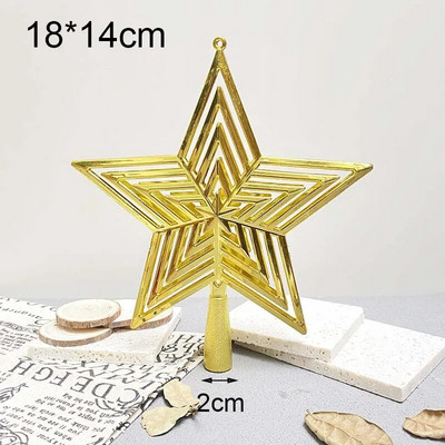 15/20 cm-es karácsonyfa tetejű üreges csillag karácsonyi újévi dekorációhoz Otthoni buli barkácskellékek Pentagram Treetop Ajándék Navidad Natal Noel