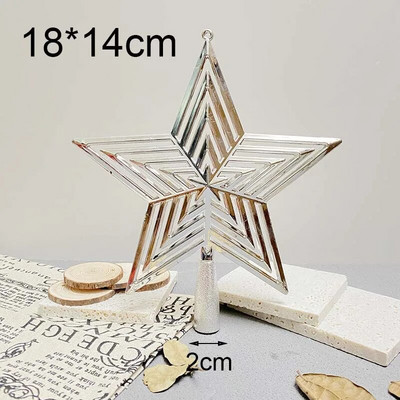 15/20 cm-es karácsonyfa tetejű üreges csillag karácsonyi újévi dekorációhoz Otthoni buli barkácskellékek Pentagram Treetop Ajándék Navidad Natal Noel