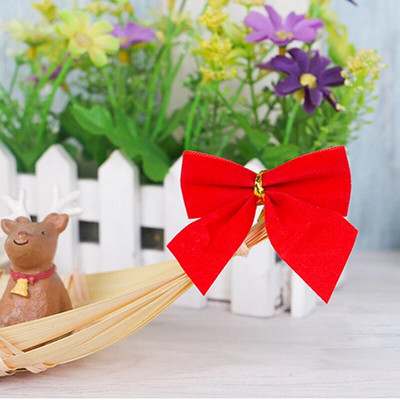 12GAB 6cm Ziemassvētku rotājumi bantīte Zelta Sudraba Ziemassvētku Dāvanas Ziemassvētku Eglītes Piekaramie Rotājumi Kuloni Mājas Jaungada dekors