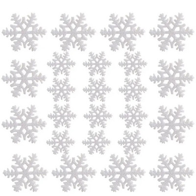 24 KOM Božićni ukras u obliku pahuljica Božićni minijaturni ukras Svjetlucavi ukras od smole u obliku pahuljica Bonsai ukras za festival