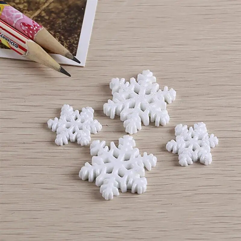 24 KOM Božićni ukras u obliku pahuljica Božićni minijaturni ukras Svjetlucavi ukras od smole u obliku pahuljica Bonsai ukras za festival